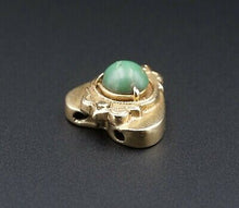 Antique Victorian Solid 14k Yellow Gold Heart Turquoise Slide Charm CHS1558