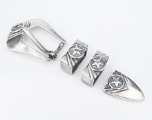 RDM Sterling Silver 4pc Ranger Star Buckle Belt Randall Moore Santa Fe Vtg M1841