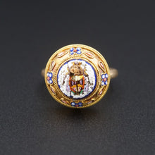 Antique Egyptian Revival Micro Mosaic Ring Scarab 14k 18k Gold Size 6.5 RG3909