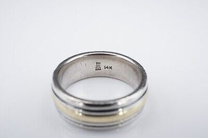 James Avery Band Ring Sterling Silver 14k 8mm Two Tone Size 9 RG3482