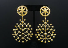 18k Gold Diamond Earrings Natural Yellow GIA Fancy 19ctw 3.3" EG1662