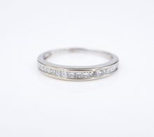 14k White Gold 1/2 ct Princess Diamond Half Eternity Band Ring Sz 6.5 RG3888