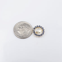 14k Yellow Gold Blue Sapphire Earring Jacket Halo Enhancer 7mm EG2467