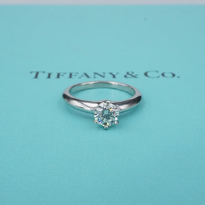 Tiffany & Co Diamond Engagement Ring Platinum .62ct H VS1 Size 5.5 RG4247