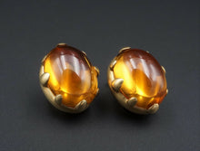 Donald Huber 18k Citrine Earrings Yellow Gold 24ct Button Ear Clip Luxe EG1525