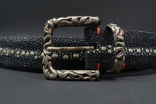 Claudio Calestani Sterling Silver Galuchat Leather Belt Buckle Janet Brown M261