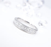 Platinum 1ct Diamond Half Eternity Band Stackable Ring Size 7.25 Princess RG4125