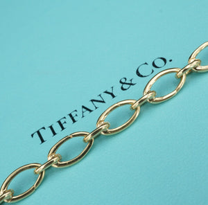 Tiffany & Co. 18k Yellow Gold Clasping Link Charm Bracelet 7.25" 7mm BG944