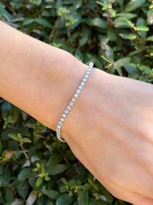 Classic 14k White Gold 1.9 carat Natural Diamond Tennis Bracelet 7.25" BG772