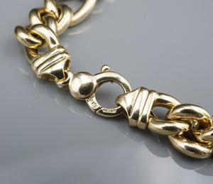 Italian 14k Figaro Chain Necklace Yellow Gold Puffy Chunky 20" 46g NG1601