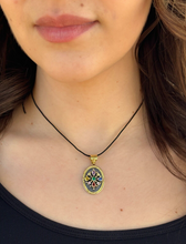 18k Yellow Gold Dovris Greek Old World Emerald Sapphire Pendant PG1801