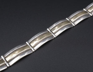 Navajo Sterling Silver 14k Gold Panel Bracelet Herbert Begaye 6.75" BS2870