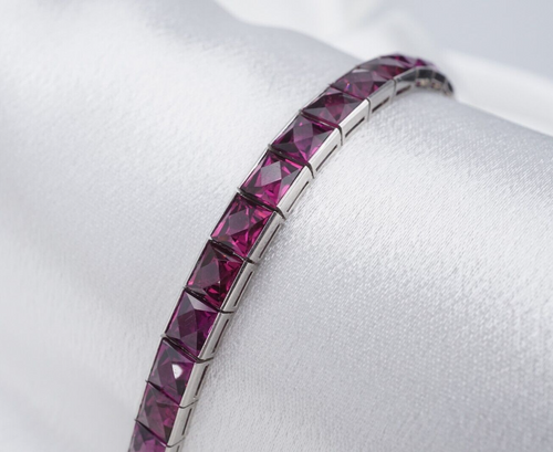 Vintage Platinum Purple Garnet Bracelet 6