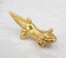 22k Gold Ancient Mesoamerican Aztec Axolotl Pendant PreColumbian Lizard PG1807