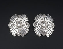 Vintage Navajo Earrings James Pioche Sterling Silver Concho 1.5" Post ES2518