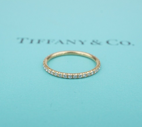 Tiffany & Co. Soleste Diamond Full Eternity Band Ring 18k Gold Size 4 RG4335