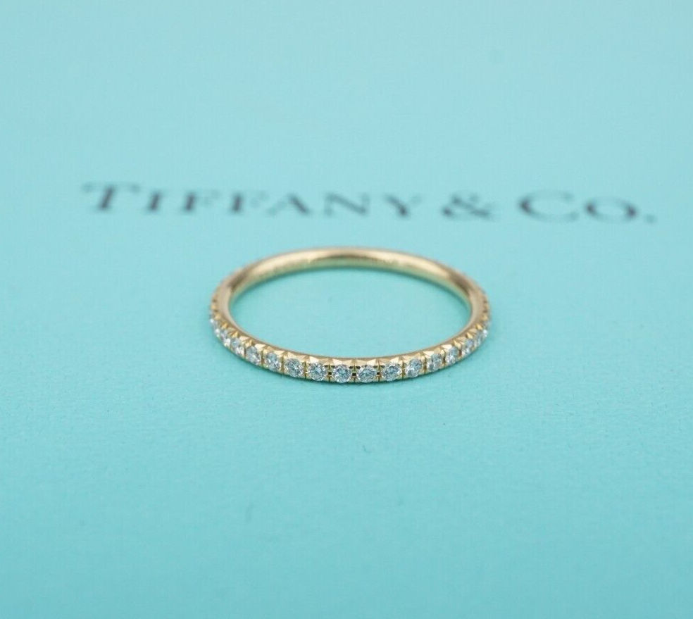 Tiffany & Co. Soleste Diamond Full Eternity Band Ring 18k Gold Size 4 RG4335