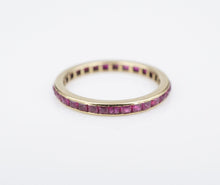 Vintage 18k Yellow Gold Natural Ruby Eternity Band Stacker Ring Sz-6.5 RG4136