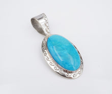 Jay King Blue Turquoise Sterling Silver Pendant 2.4" DTR Mine Finds PS2098