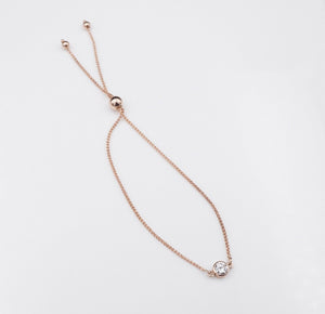 New 14k Rose Gold 0.25 carat Diamond Bolo Bracelet Adjustable 6-8" BG431