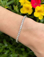Classic 14k White Gold 3 carat Natural Diamond Tennis Bracelet 7" In Line BG892
