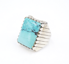 Native Southwestern Sterling Silver Turquoise Chunky Ring Size 8.5 RS3452