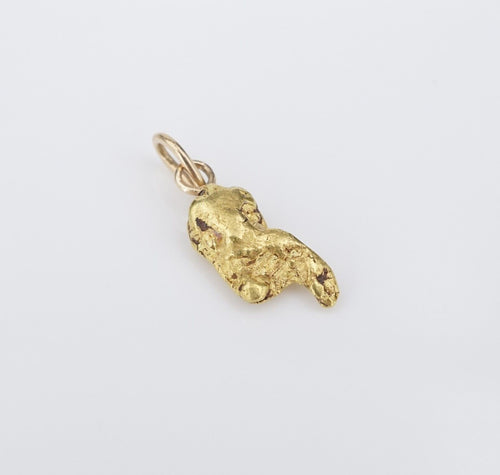 Yellow Gold Organic 18k-20k Gold Nugget Charm Pendant 0.8