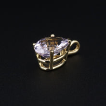 14k Yellow Gold Rose de France Amethyst Pendant 3/4" Vintage PG1888