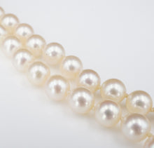 Vintage 14k Pearl Strand Necklace White Gold 7.5mm 25" Free Shipping NG1442