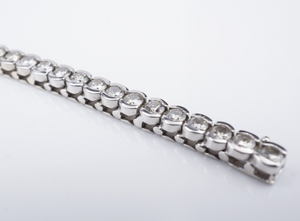 14k White Gold 6 carat Natural Diamond Semi Bezel Tennis Bracelet 7" CO1169