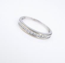 14k White Gold 1/2 ct Princess Diamond Half Eternity Band Ring Sz 6.5 RG3888