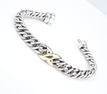 David Yurman Lyrica Bracelet X Station Sterling Silver 18k Gold 7.25" 9mm BS2921