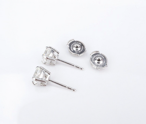 Tiffany Platinum Lucida Diamond Stud Earrings 2.19 carat VVS with Box EG2405