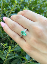 Colombian Emerald Diamond Platinum Ring 2ct Size 7 RG4333