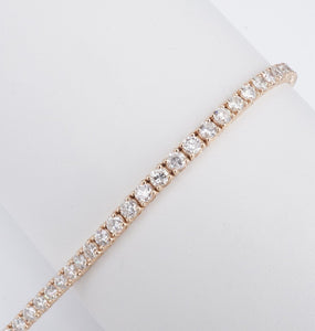 14k Diamond Tennis Bracelet 6 carat Rose Gold 6.75" Natural Free Shipping BG907