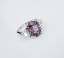 18k Gold Natural Spinel Diamond Ring 3-Stone 7cttw Size 6.5 GIA Violet CO1056