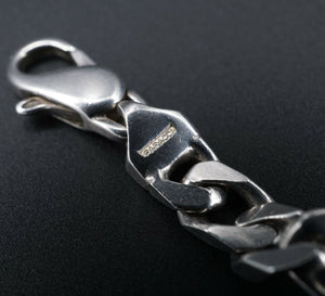 Paracci 18k Gold Sterling Silver Bracelet 2 Tone Curb Link Panel Bar 7" BS2554