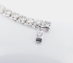 14k White Gold 5.3 carat Natural In-Line Diamond Tennis Bracelet 6.75" BG942