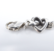 James Avery Scroll Heart Knot Link Bracelet Sterling Silver Retired 7" BS2973