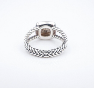 David Yurman Petite Albion Ring Diamond Band Sterling Silver Size 6 $975 RS3560