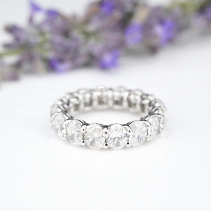 Platinum 5 carat Oval Diamond Eternity Band Ring Size 5 Anniversary CO1111