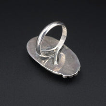 Artisan Navajo Sterling Silver Long Slab Turquoise Ring Size 8.25 RS3196