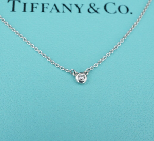 Tiffany & Co. Peretti Diamond DBTY Necklace Pendant Sterling Silver 16" NS2176