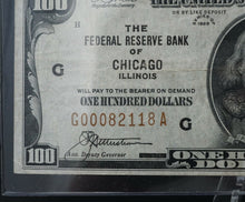 1929 Federal Reserve Bank of Chicago $100 Note National Currency CN302