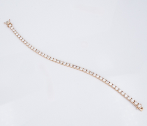 14k Diamond Tennis Bracelet 6 carat Rose Gold 6.75" Natural Free Shipping BG907