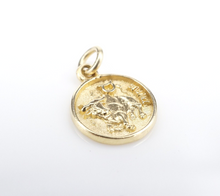 Vintage 14k Yellow Gold Taurus Bull Charm Pendant Natural 0.58" Zodiac CHS1995