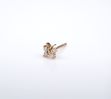 Mini Diamond Stud Butterfly Single Earring 18k Rose Gold Natural New EG2400