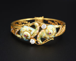Masriera Enamel Diamond Bracelet Snail 18k Gold 6.25 BG720