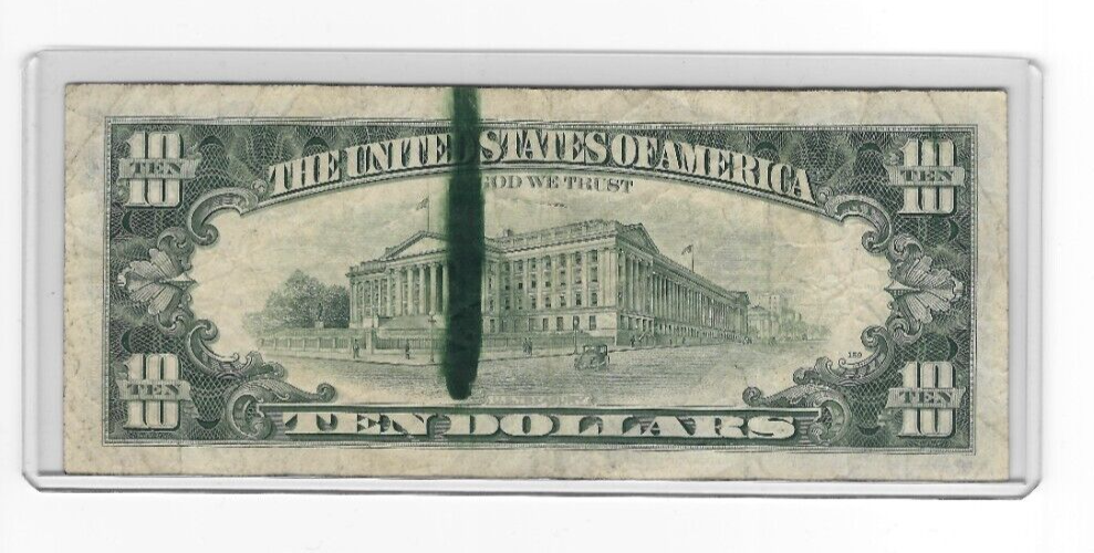 Rare 1981A Federal Reserve Note $10 Reverse Ink Smear Error CN760