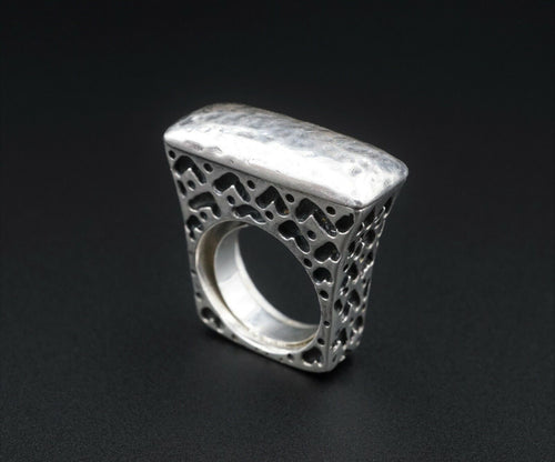 Retired Dian Malouf Sterling Silver Stacker Ring Size 5.5 RS3018